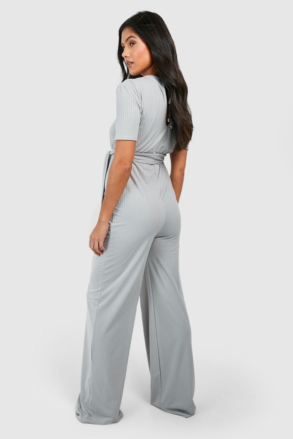 Maternity Short Sleeve Belted Loungewear Jumpsuit boohoo USA